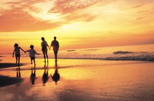 family at sunrise