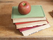 teachers books and apple
