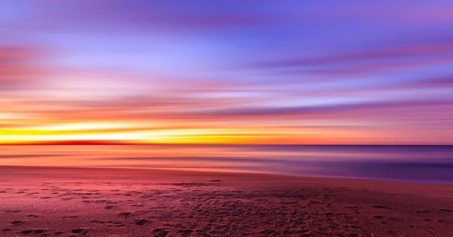 Evening sunset over the ocean