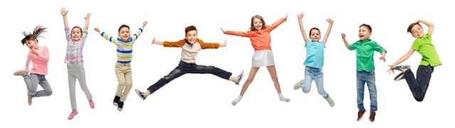 children jumping for joy