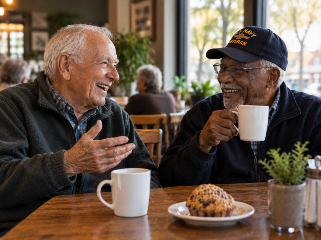 two old friends chatting