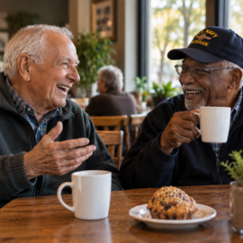 two old friends chatting